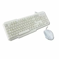Grosses soldes 🔔 MCL Samar Kit Clavier+souris USB Blanc 😀